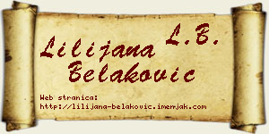 Lilijana Belaković vizit kartica